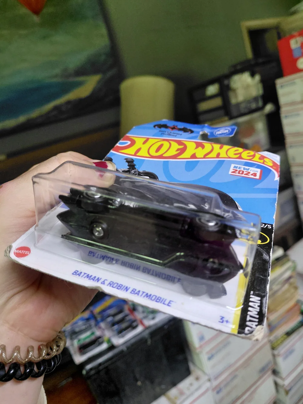 the Hot Wheels 2025 Batman & Robin Batmobile (54/250, Batman 2/5), black